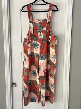 Easel Flower Power Retro Bib Overalls